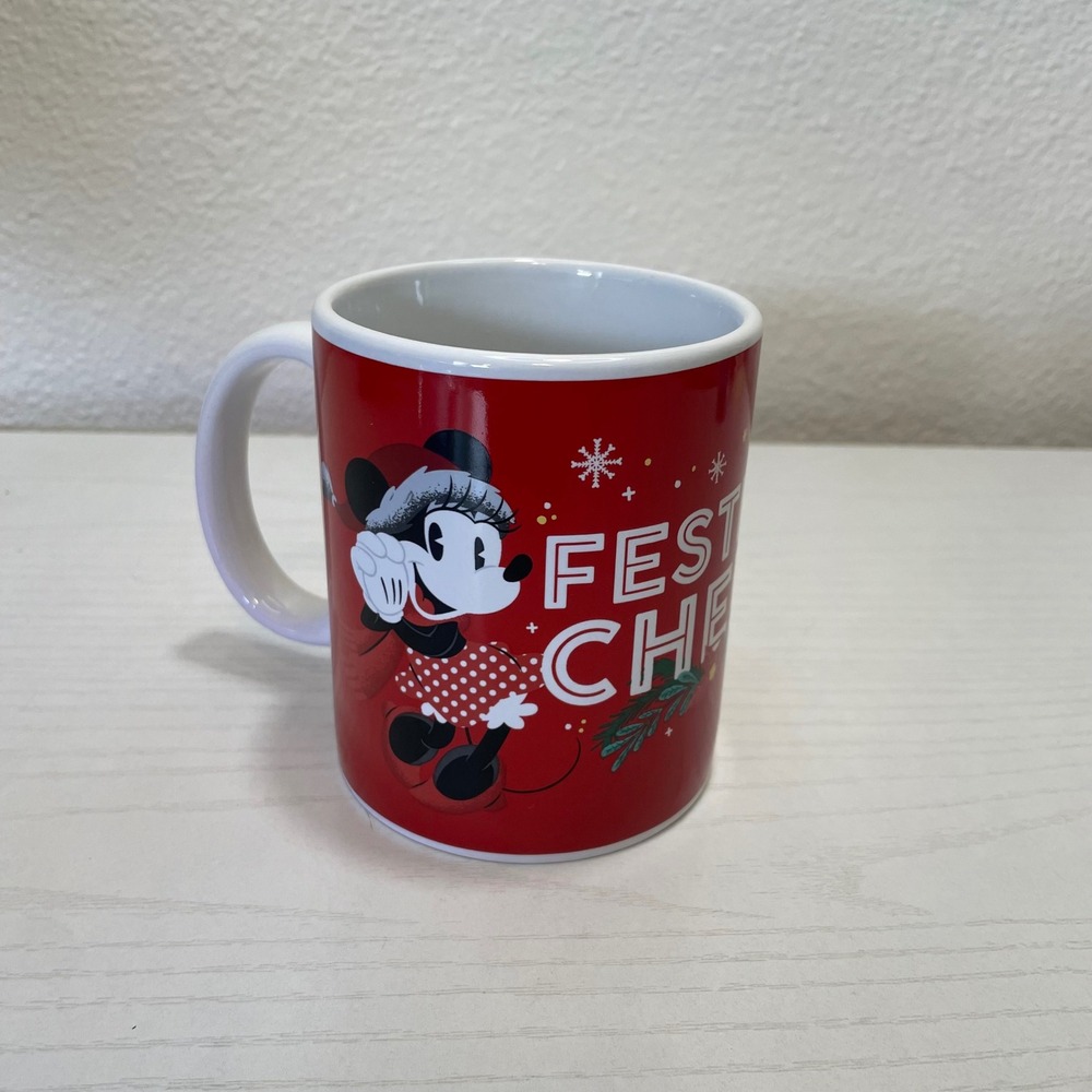 Disney Coffee Mug Unisex OS Red Excellent Mickey Minnie Festive Cheer Holiday